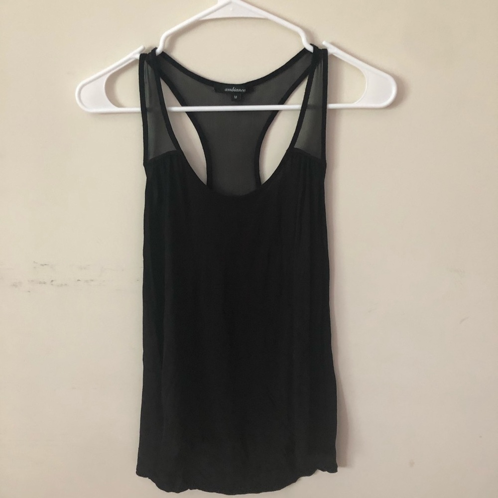 Black tank top with mesh-ambiance (M)